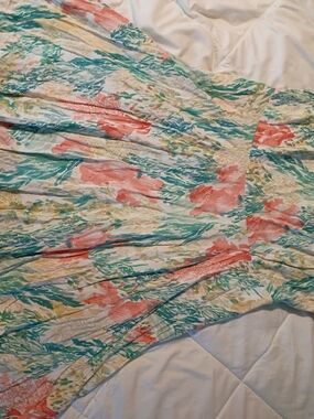 Old Navy Sz. Xxl Floral Fit-and-Flare Dress in Coral Teal Yellow Size 16 18